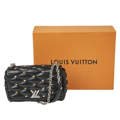 louis vuitton black studded bag